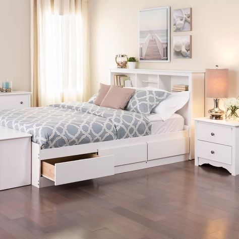 Idea Bilik Tidur, Reka Bentuk Bilik Tidur, Hiasan Bilik Tidur, Cute Bedroom Ideas, White Bed, Girl Bedroom Designs, Bed With Drawers, Teen Bedroom Decor