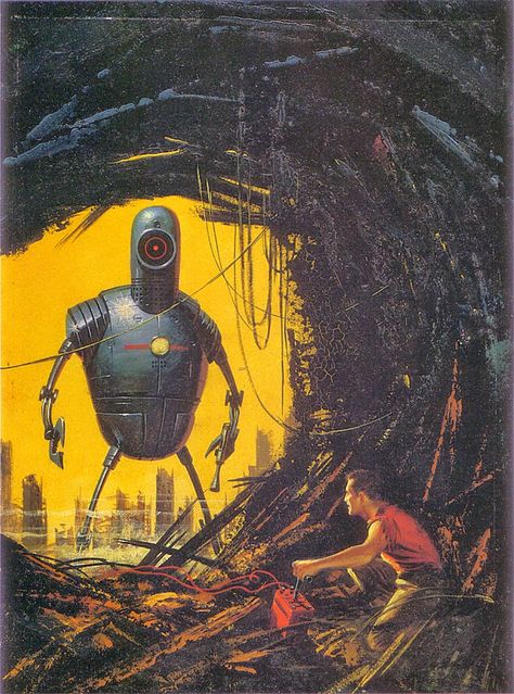 Science Fiction Design, Science Fiction Art Retro, Cyberpunk Armor, 70s Sci Fi Art, Arte Peculiar, Robot Illustration, Pulp Art, Science Fiction Art, Robot Art