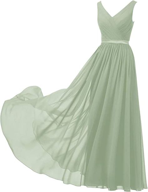 Formal Dress For Wedding, Dress For Wedding Party, Long Party Gowns, Green Formal Dresses, Sage Green Bridesmaid Dress, Long Formal Dress, Sleeveless Bridesmaid Dresses, Dress For Wedding, Grey Bridesmaid Dresses