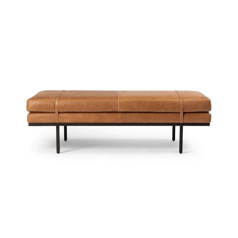 Shop Harris Accent Bench at Burke Decor today. Quick ship and free shipping available for select items in the US. International shipping available. Accent Bench, Accent Seating, Leather Bench, Bench Seating, Upholstered Bench, Modern Furniture Living Room, Four Hands, Burke Decor, Top Grain Leather