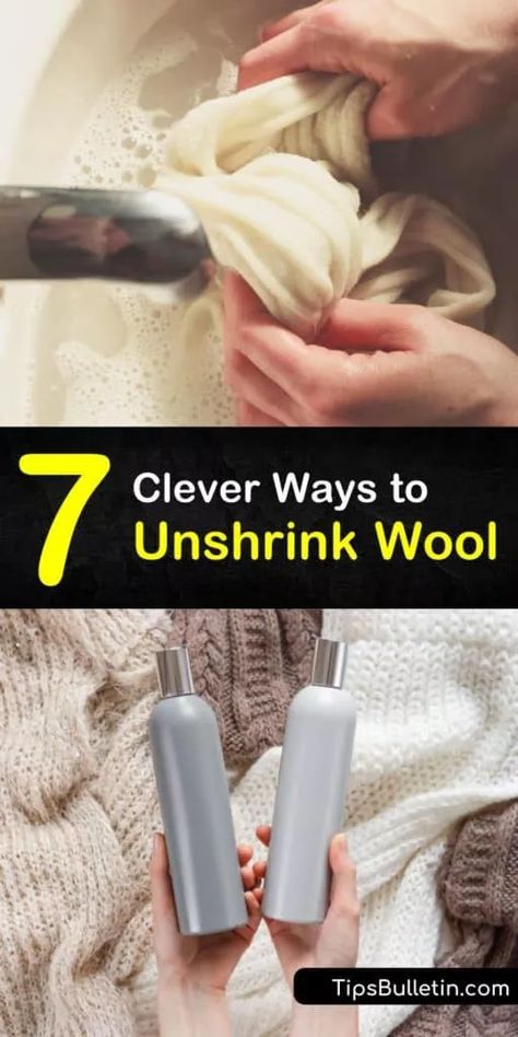 Tips and tricks for unshrinking a wool sweater without using a washing machine. Get cashmere back to the original shape with mixes like baby shampoo and lukewarm water. Obtain the original size without having to wring anything. #unshrinkwool #stretchwool #unshrink #wool Shrunken Sweater, Diy Cleaning Solution, Woolen Sweaters, Baking Soda Shampoo, Baby Shampoo, Wool Clothing, Wool Shirt, Organizing Ideas, Diy Household