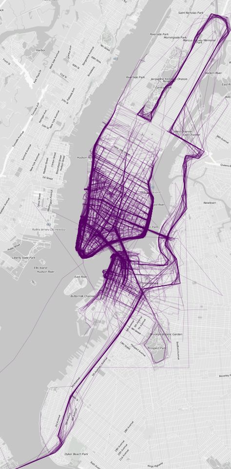 New York, New York | 21 Maps That Show How People Run In Different Cities Visualisation Techniques, Running Map, Data Visualization Techniques, Urban Analysis, Architecture Mapping, Data Map, Plans Architecture, Heat Map, Data Design