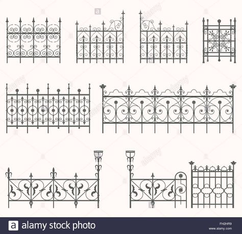 Antique fences - second set Stock Vector Art & Illustration, Vector Image: 96558877 - Alamy Complementary Color Wheel, Flamingo Vector, Retirement Invitation Template, Gift Vector, Baroque Frames, Digital Alphabet, Cloud Vector, Plant Vector, Letter Vector