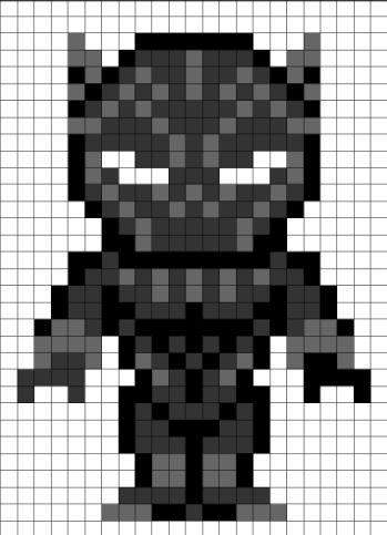 Black Panther Dibujo, Avengers Pixel Art, Avengers Perler, Perler Beads Pattern, Square Drawing, Crafts To Do When Your Bored, Graph Paper Drawings, Marvel Black Panther, Beads Pattern