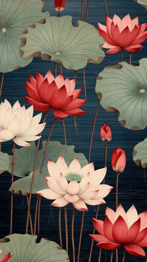 Traditional japanese lotus flowers pattern plant petal. | premium image by rawpixel.com Lotus Flower Background, Japanese Lotus Flower, Japanese Lotus, Lotus Flower Wallpaper, Pattern Japanese, Lotus Pattern, Lotus Flowers, Flower Background, Flowers Pattern