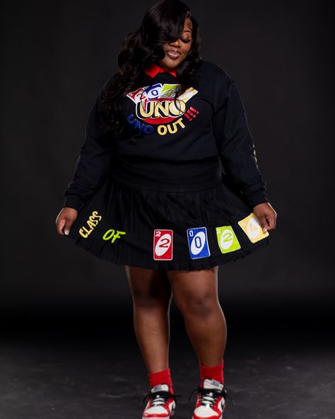 #seniorsunday ❤️💙💚💛 CUSTOM #SENIORSET UNO OUT! 🔥 designed by @jaicreativecollection 🎀 | Congratulations to all the grads of 2024! 🎓🎉 DM or TEXT (313)318-0114 to place an order📲 (please allow some time for a response!😊) | #customseniorset #redfordunionhighschool #seniorsunday #customsenioroutfit #customseniorshirts #classof2023 #classof2024 #customseniorcorset #customjeans #customcorset #RUHS #redfordunion #redfordunioncheer #redfordunionpanthers #customcorset #2024grad #2024 #customseniorsk... Uno Senior Shirt, Uno Out Senior Shirt, Class Of 2025 Outfits, Custom Senior Outfits 2025, Senior Jersey Ideas, Senior Custom Outfits, Uno Photoshoot, Homecoming Pants Ideas, Graduation Pants