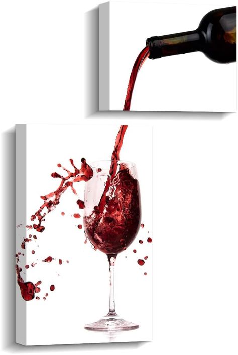 https://amzn.to/3lLIiEq Art Du Vin, Modern Kitchen Wall Art, Wine Wall Decor, Canvas Kitchen Wall Art, Kitchen Canvas, Wine And Canvas, Wine Painting, Wine Wall Art, Kitchen Decor Wall Art