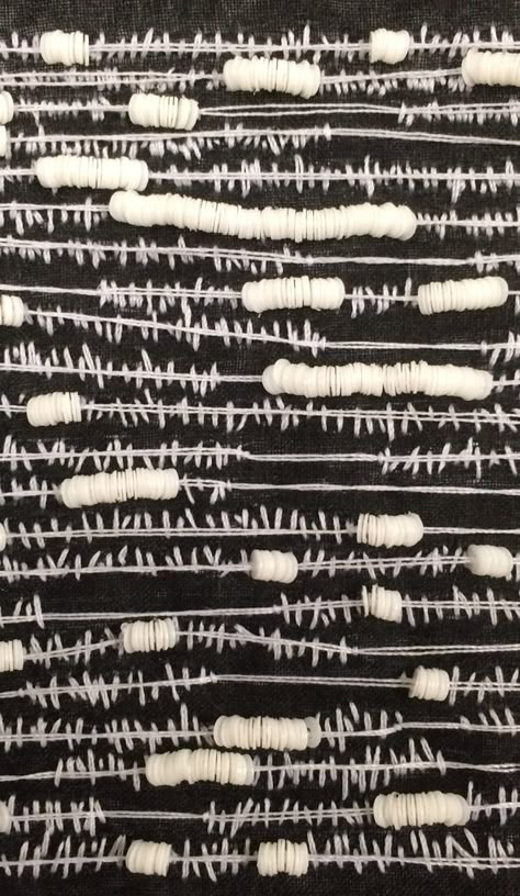 Rahel Suter - Day 23 (Continuation): Attention to details www.goodvibration.ch Abstract Embroidery, Sashiko Embroidery, Contemporary Embroidery, Textile Fiber Art, 자수 디자인, Modern Embroidery, Sewing Art, Stitching Art, Embroidery Inspiration