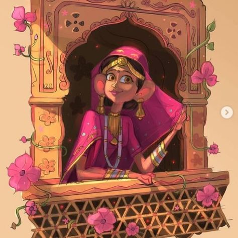 Future London, Rajasthani Art, Indian Illustration, Indian Art Gallery, Caricature Artist, Book Illustration Art, Indian Folk Art, Indian Art Paintings, Girly Art Illustrations