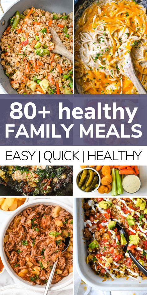 Healthy Dinner Recipes For 2 People, Health Family Meals, Health Dinners For Family, Healthy Dinner Recipes For Big Family, Dinner For Whole Family, Easy Healthy Family Recipes, Big Healthy Dinners, Healthy Meals For 6 People, Easy Big Family Meals Healthy