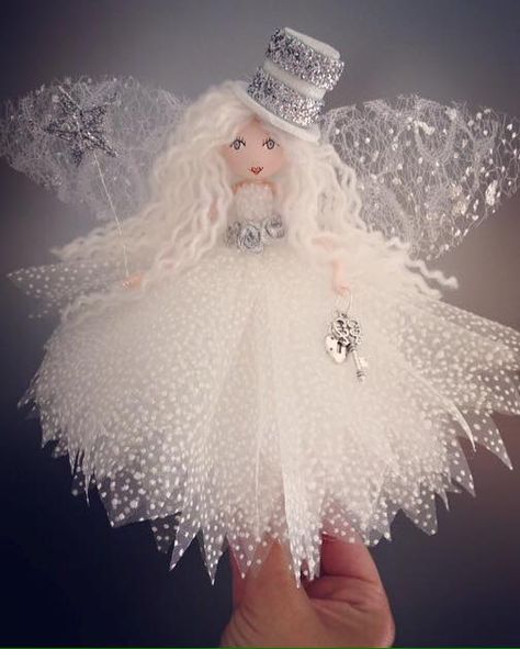 Fairy Ornaments Diy, Fairy Dolls Diy How To Make, Christmas Fairy Dolls, Flower Fairy Dolls Diy How To Make, Angel Art Dolls, Christmas Fairy Angel Tree Ornaments Diy, Christmas Angel Doll, Dolls Handmade Diy, Flower Fairy Dolls