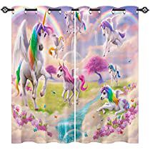 Check this out at Amazon Unicorn Curtains, Curtains For Kids, Curtains Colorful, Rainbow Waterfall, Flower Print Pattern, Unicorn Flowers, Privacy Curtains, Insulated Curtains, Privacy Panels