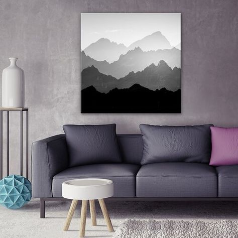 Black White Grey Canvas Painting Diy, Black And Grey Paintings, Grey Painting Ideas On Canvas, Office Painting, Gray Painted Walls, Neutral Artwork, Black Canvas Art, Minimal Painting, Boho Painting