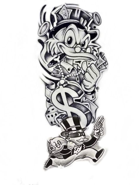 Donald Duck Money Tattoo, Sknerus Mckwacz Tattoo, Side Calf Tattoo Men, Scrooge Mcduck Tattoo, Marvel Tattoo Ideas, Dollar Tattoo, Calf Tattoo Men, Earthy Tattoos, Duck Tattoos