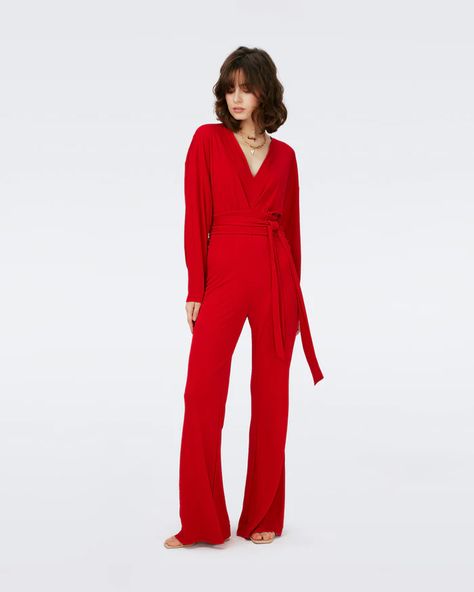 DVF Wide Leg Floral Jumpsuits & Rompers – Diane von Furstenberg Vice City, Wrap Jumpsuit, Wrap Romper, Maxi Dress Cocktail, Floral Jumpsuit, Floral Romper, Cinched Waist, Red Fashion, Cocktail Dress Party