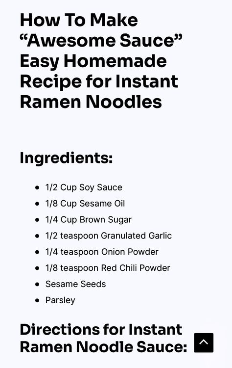 Instant Noodle Seasoning Powder, Ramen Sauce Recipes Easy, Ramen Noodle Sauce Recipes, Ramen Noodle Seasoning Recipe, Instant Ramen Recipes, Noodle Sauce Recipe, How To Make Noodles, Homemade Ramen Noodles, Asian Sauces