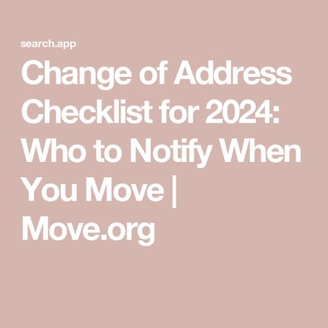 Change of Address Checklist for 2024: Who to Notify When You Move | Move.org Change Of Address Checklist, Moving 101, Moving Timeline, Container Company, Moving Containers, Moving House Tips, Military Move, Van Lines, Moving Truck