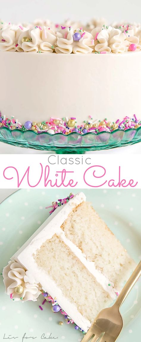 White Cake Mix Ideas, Classic White Cake, Best White Cake Recipe, Fluffy Vanilla Cake, Moist White Cake, Avocado Cake, Cake Easter, White Cake Recipe, White Cakes