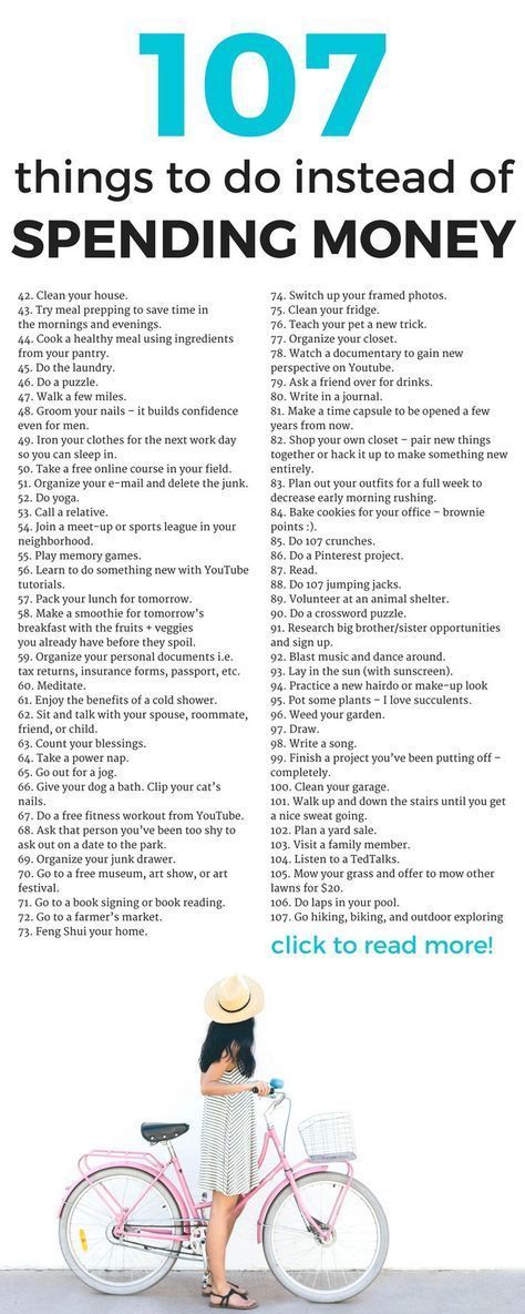 Yes!!!!!! 107 things to do when I feel like doing nothing and when I'm bored. Awesome money saving tips! What To Do When Bored, Productive Things To Do, Things To Do When Bored, When Im Bored, Budgeting Money, Self Care Activities, New Energy, New Tricks, Spending Money