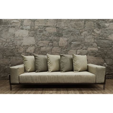 Solis Nubis Indoor or Outdoor Patio Sofa | from hayneedle.com Usa Living, Deep Seated Sofa, Patio Loveseat, 3 Piece Sofa, Teak Sofa, Patio Sectional, Patio Sofa, Outdoor Lounge Furniture, Lounge Furniture