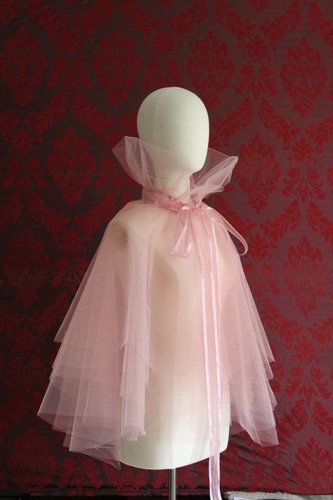 Fairy Cape, Costume Carnaval, Tulle Cape, Pink Cape, Organza Bow, Organza Ribbon, Pink Tulle, Big Bow, Silk Organza