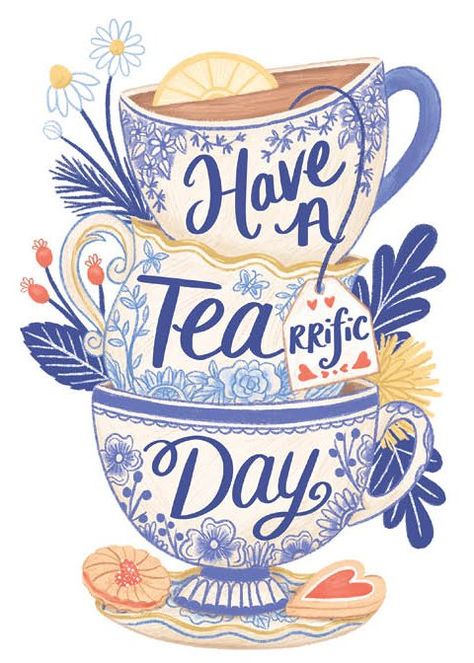 Tea Quotes, My Cup Of Tea, Tea Art, E Card, Mixed Media Canvas, Food Illustrations, Tea Room, Tea Lover, Tea Time