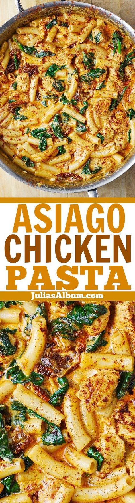 Asiago Chicken Pasta, Asiago Chicken, Chicken Spinach Pasta, New Chicken Recipes, Alfredo Lasagna, Soup Creamy, Tv Recipes, Best Pasta Dishes, Lasagna Roll