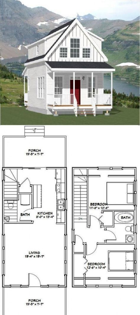 2.5 Story House Plans Elegant Craftsman H 1851 ADA Small House Floor Plans, Two Story House, Tiny Home Ideas, Tiny House Floor Plans, Sims House Plans, Cottage Plan, Tiny House Cabin, House Blueprints, Cabin Plans