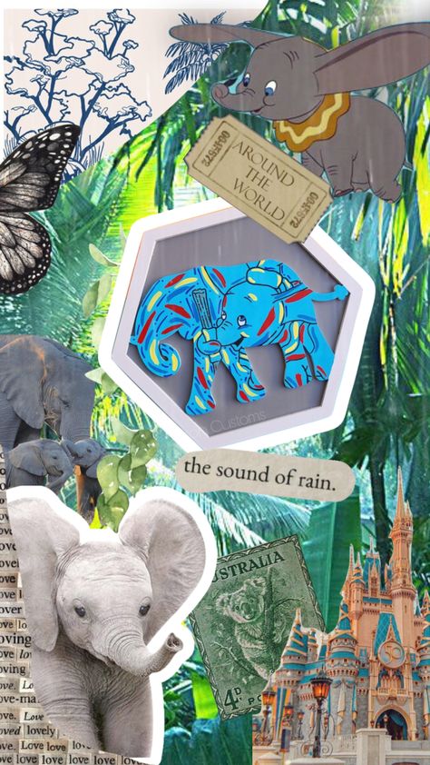 Checkout cauldroncustoms's Shuffle #mood #moodboard #aesthetic #collage #elephant #Disney #disneystyle #dumbo Elephant Collage, Elephant Aesthetic, Moodboard Aesthetic, Aesthetic Collage, Disney Style, Mood Board, Elephant, Wallpapers, Energy