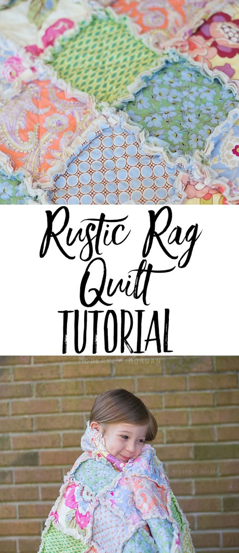 Rustic Rag Quilt Tutorial - a super easy and quick quilt (great for beginners) that looks well loved and cozy from the very first wash! Rag Quilt Tutorial, Easy Quilting, Quilts Blocks, Rag Quilt Patterns, Sewing Quilts, Baby Rag Quilts, Puff Quilt, Quick Quilt, Rag Quilts