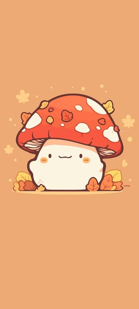 Mushroom Backgrounds Aesthetic, Sanrio Mushroom Wallpaper, Cute Mushroom Pictures, Mushroom Cute Wallpaper, Mushroom Phone Wallpaper Aesthetic, Cute Mushroom Background, Fall Mushroom Art, Mushroom Pfp Aesthetic, Mushroom Cottagecore Aesthetic