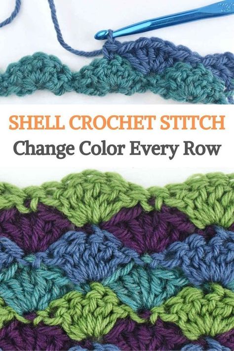 Shell Stitch Baby Blanket Crochet Pattern, Crafting Happiness Crochet, 3d Shell Stitch Crochet, Shell Stitch Afghan Pattern Free, Sea Shell Crochet Pattern Free, Free Shell Stitch Crochet Pattern, She’ll Stitch Crochet Blanket, Clam Shell Crochet Pattern, Shell Blanket Crochet Pattern