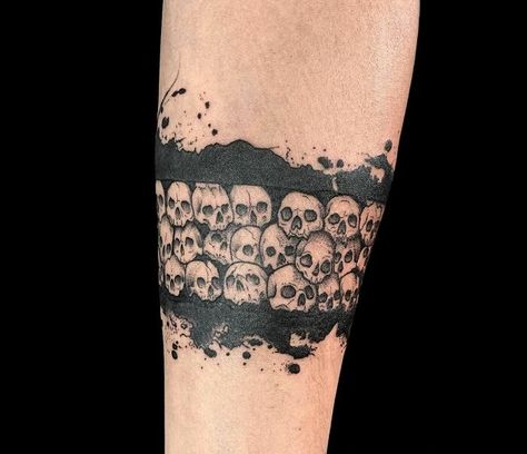 Skulls Armband Skull Band Tattoo, Mexican Armband Tattoo, Skull Armband Tattoo, Skull Wrist Tattoo, Skull Bracelet Tattoo, Skull And Banner Tattoo, Skull Wrap Around Tattoo, Skull Arm Tattoo, Metal Skull Tattoo