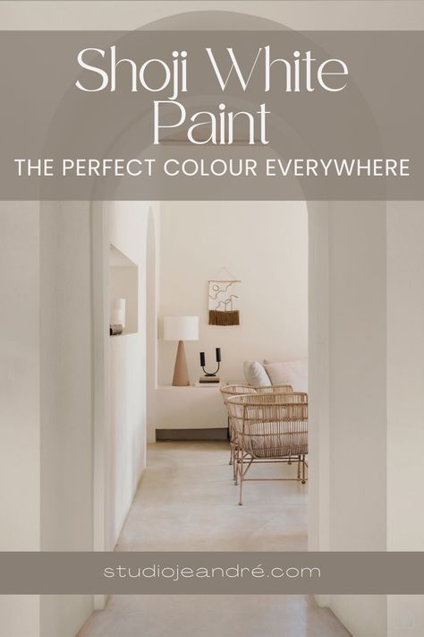 Choosing the right paint colour for your home can be overwhelming, but finding a paint colour that works well throughout the entire house can be even more challenging. Enter Shoji White, a versatile and timeless neutral paint colour that can transform any space into a cohesive and inviting environment. In this blog post, we'll explore why Shoji White by Sherwin Williams is the perfect paint colour for the whole house. #paintcolourwholehouse #wholehousecolourpalette #shojiwhite Sw Shoji White Exterior House, Sherman Williams Shoji White, Shoji White Trim Color, Shoji White Vs Dover White, Shoji White Sherwin Williams Bathroom, Snowbound Vs Shoji White, Accessible Beige And Shoji White, Soji White Sherman Williams, Shoji White Walls And Trim