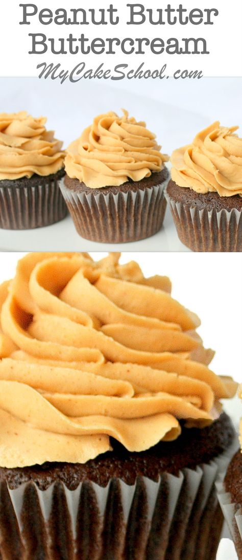 The BEST Peanut Butter Buttercream Frosting Recipe by MyCakeSchool.com! Amazing filling and frosting recipe for cakes and cupcakes! My Cake School. Cake Frosting Ideas, Peanut Butter Buttercream Recipe, Cupcakes With Buttercream Frosting, Peanut Butter Buttercream, Frosting Ideas, Cupcakes With Buttercream, Cake Frosting Recipe, Buttercream Frosting Recipe, Peanut Butter Frosting