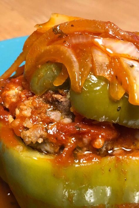 Beef and Rice Stuffed Bell Peppers | "I made this today for lunch and it was a BIG hit." #dinnerideas #dinnerrecipes #familydinnerideas #supper #supperideas Stuffed Bell Peppers Taste Of Home, Damn Delicious Stuffed Peppers, Stuffed Peppers With Stuffing, Stuffed Bell Peppers Instant Rice, Southern Style Stuffed Bell Peppers, Minute Rice Stuffed Bell Peppers, Stuffed Bell Peppers With Sauce, Saucy Stuffed Bell Peppers, Minute Rice Stuffed Peppers