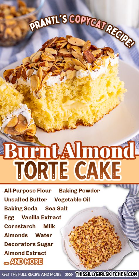 Almond Torte Cake Recipe, Burnt Almond Torte Recipe, Almond Torte Cake, Burnt Almond Torte, Custard Frosting, Almond Torte, Buttered Vegetables, Almond Cake Recipe, Dessert Spread