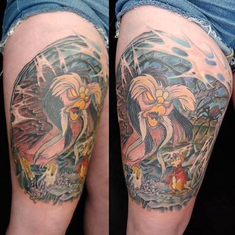 Carrie finished a rad The Secret of Nimh thigh piece yesterday! . . #920tattoo #920tattooco #920tattoocompany #920 #wisconsin #wi #downtownoshkosh #oshkosh #oshkoshwisconsin #oshkoshwi #uwo #uwoshkosh #foxvalleytattooing #foxvalleypiercing #foxvalleytattoo #foxvalley #colortattoo #colortattoos #legtattoo #legtattoos #uniquetattoo #uniquetattoos #thesecretofnimh #mrsfrisby #mrsfrisbyandtheratsofnimh #thightattoo The Secret Of Nimh Tattoo, Secret Of Nimh Tattoo, Secret Of Nimh, The Secret Of Nimh, Oshkosh Wisconsin, Tattooed Woman, Thigh Piece, Unique Tattoo, Bad Wolf