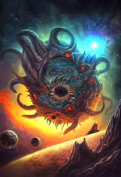 Lovecraft Monsters, Lovecraft Art, Call Of Cthulhu Rpg, Lovecraftian Horror, Mythical Creatures Fantasy, Eldritch Horror, Hp Lovecraft, Horror Fiction, Cthulhu Mythos