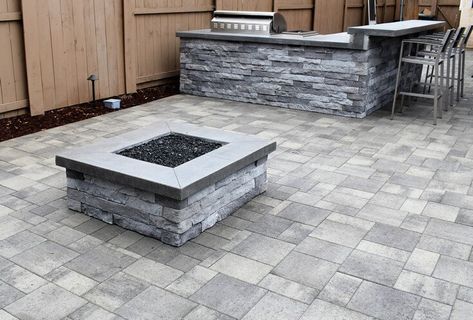 Belgard Catalina Grana Pavers Project - Pacific Dreamscapes Belgard Dimensions Pavers, Catalina Grana Pavers, Belgard Pavers, Stone Fire Pit, Fire Pit Designs, Backyard Fire, Fire Pit Backyard, Stone Veneer, Patio Design