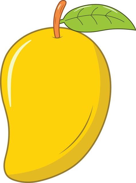 Fruits Illustration Art, Mango Images Fruit, Mango Drawing For Kids, Drawing Of Fruits, Mango Picture, Mango Illustrations, Mango Cartoon, Mango Drawing, Fruits Pictures