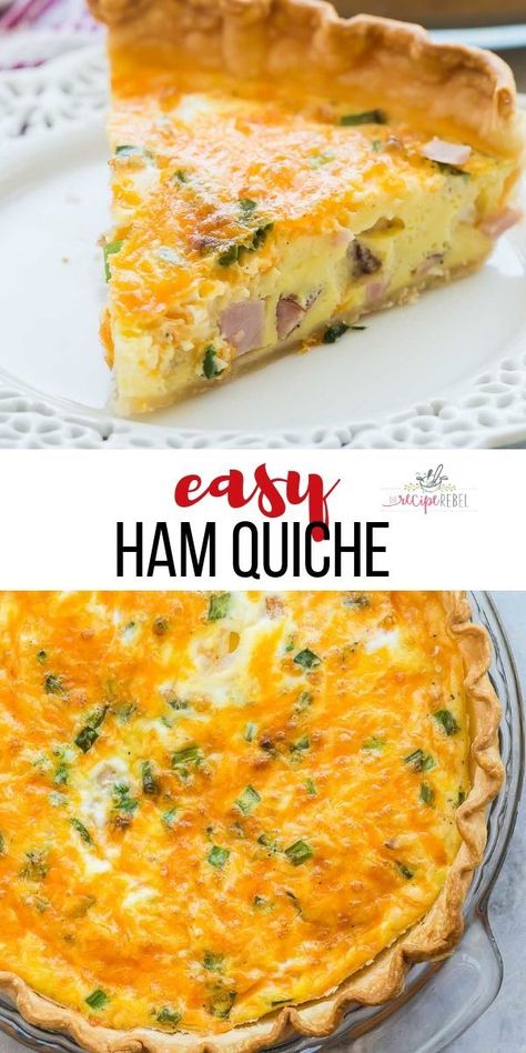 How To Make A Quiche Breakfast, Breakfast Kiesh Recipes Eggs, Leftover Ham Quiche Recipes, Egg And Ham Quiche, Ham Swiss Quiche Recipes, Egg Pie Breakfast, Breakfast Keish Recipe Eggs, Ham And Bacon Quiche Recipes, Breakfast Ideas Ham And Egg