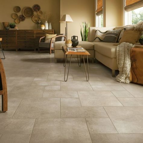 Rockstone Engineered Tile - Warm Stone: 8P104 Tile Living Room Ideas, Rustic Floor Tiles, Floor Tiles Living Room, Tiles For Living Room Floor, Tile Living Room, Lvt Tile, Tan Tile, Virtual Room Designer, Tiles Living Room