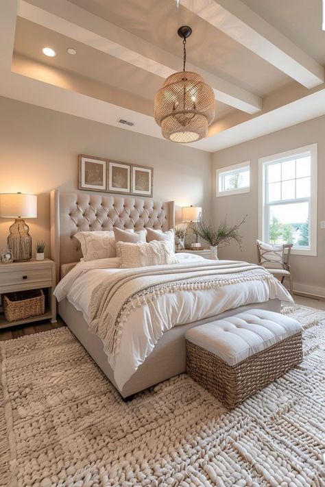 Mixed Neutrals Bedroom, Agreeable Gray Bedroom Ideas, Adult Bedroom Ideas Color Schemes, Nuetral Pallete Bedroom, Modern Cozy Bedroom Neutral, Boho Glam Bedroom, Coolest Hotels, Bedroom Wall Decor Ideas, Bedroom Ideas For Small Rooms