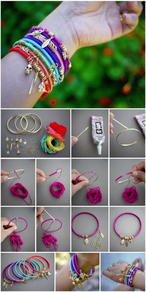 Types Of Bracelets, Anting Manik, Skirt Diy, Diy Bracelets Tutorials, Diy Jewlery, Diy Bracelets Easy, Jewelry Diy Bracelets, Kraf Diy, Friendship Bracelets Diy