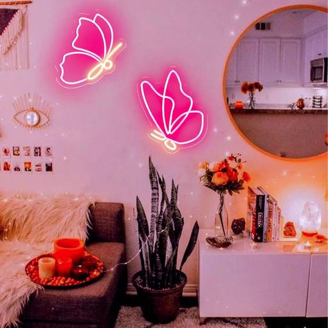 Neon Light Signs Bedroom, Bachelor Pad Style, Colorful Room Decor, College Room Decor, Aesthetic Bedroom Decor, Room Decor Aesthetic, Diy Bachelorette Party, Beauty Room Decor, Bedroom Decorations