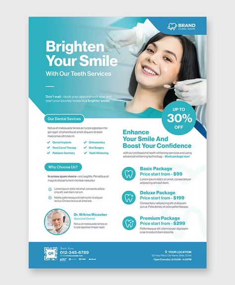 Dentist Poster Design, Dental Flyer Design, Dental Clinic Poster, Dental Brochure, Dentist Advertising, Dentist Poster, Clinic Poster, Dental Poster, Academic Poster