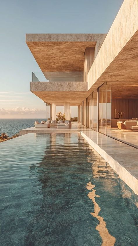 Luxury Vacation Homes, Luxury Travel Aesthetic, Travel Aesthetic Wallpaper, Aesthetic Wallpaper 4k, Modern Concrete House, Teenager Bedroom Design, Beach House Aesthetic, Wallpaper Travel, Vacation Luxury