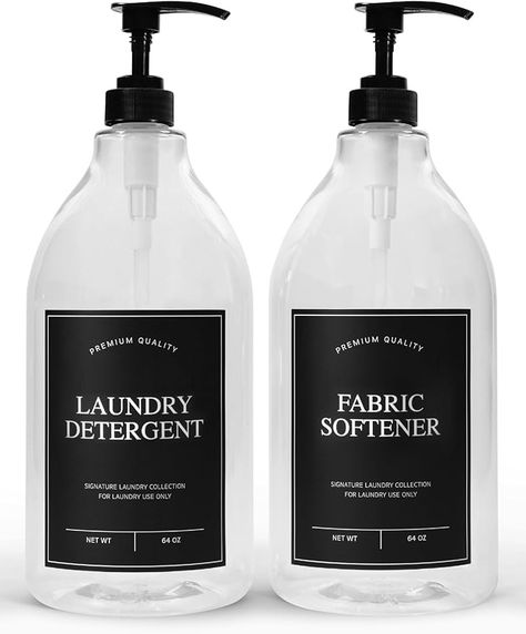 Amazon.com: Calindiana Laundry Detergent Dispenser for Laundry Room Organization, Clear 64oz PET Plastic Landry Soap Containers with Black Water Resistant Labels, Black Pumps and Screw Caps, Collapsible Funnel : Health & Household Liquid Laundry Detergent Dispenser, Softener Bottle, Laundry Soap Dispenser, Laundry Fabric Softener, Laundry Detergent Dispenser, Fabric Softener Dispenser, Detergent Bottles, Detergent Dispenser, Liquid Laundry Detergent