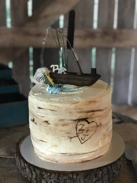 Grooms Cake Ideas Fishing, Fishing Themed Grooms Cake, Bass Fishing Grooms Cake, Mens Fishing Cake, Grooms Cake Fishing Theme, Fish Grooms Cake, Grooms Cake Hunting And Fishing, Fishing Grooms Cake, Fishing Wedding Cake